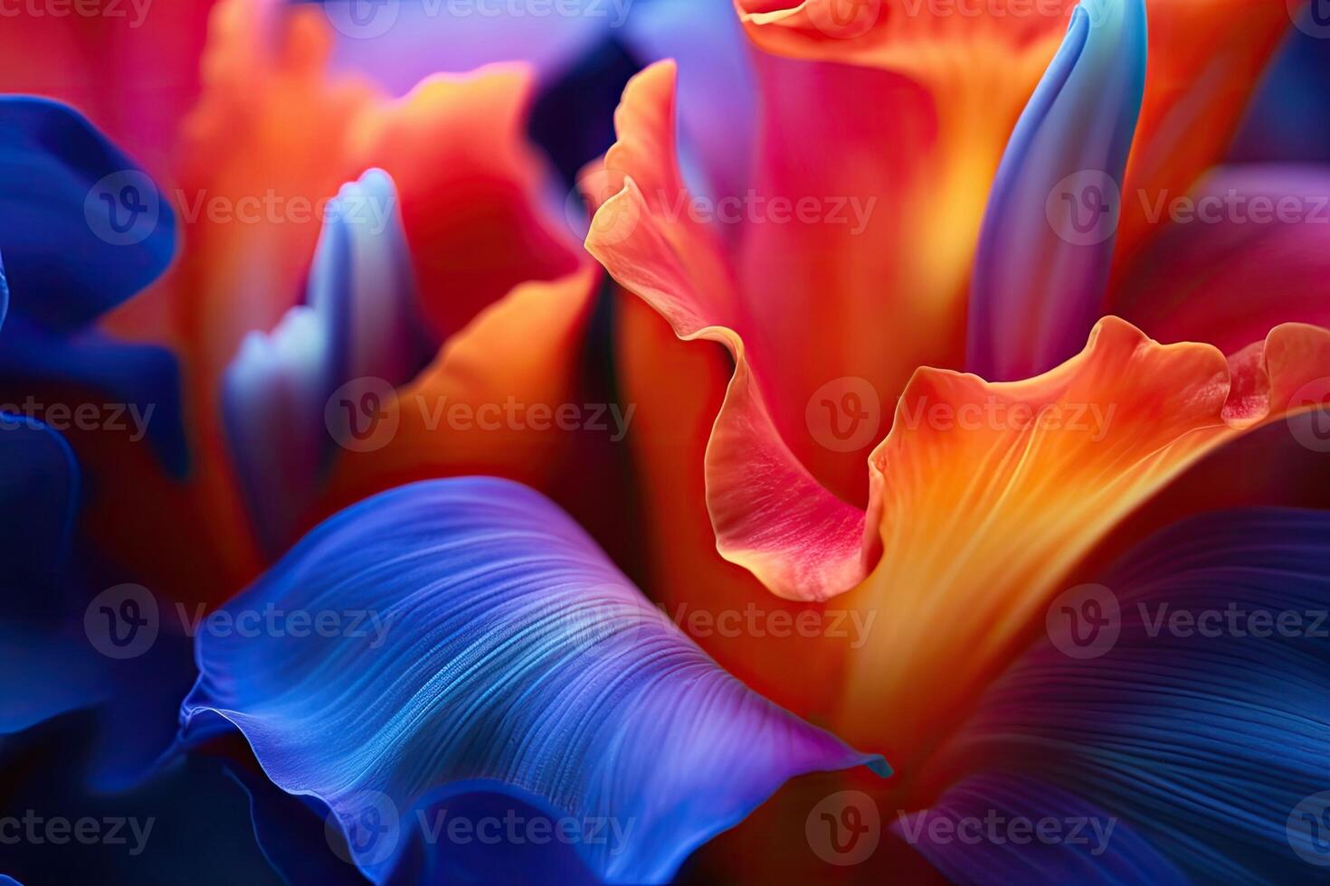 Portrait macro beautiful iris flower photo