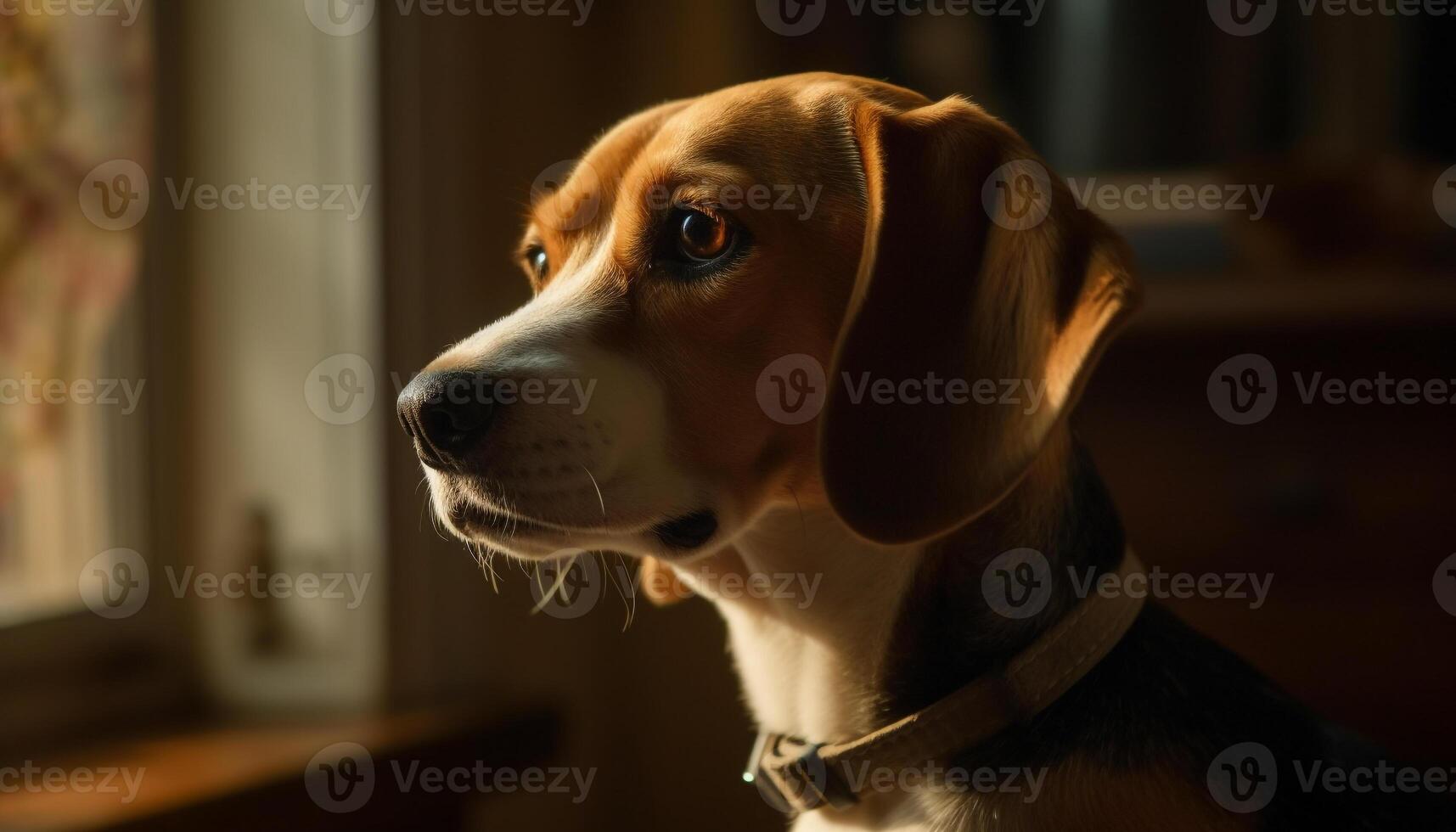 linda de pura raza perrito sesión, mirando a cámara generado por ai foto