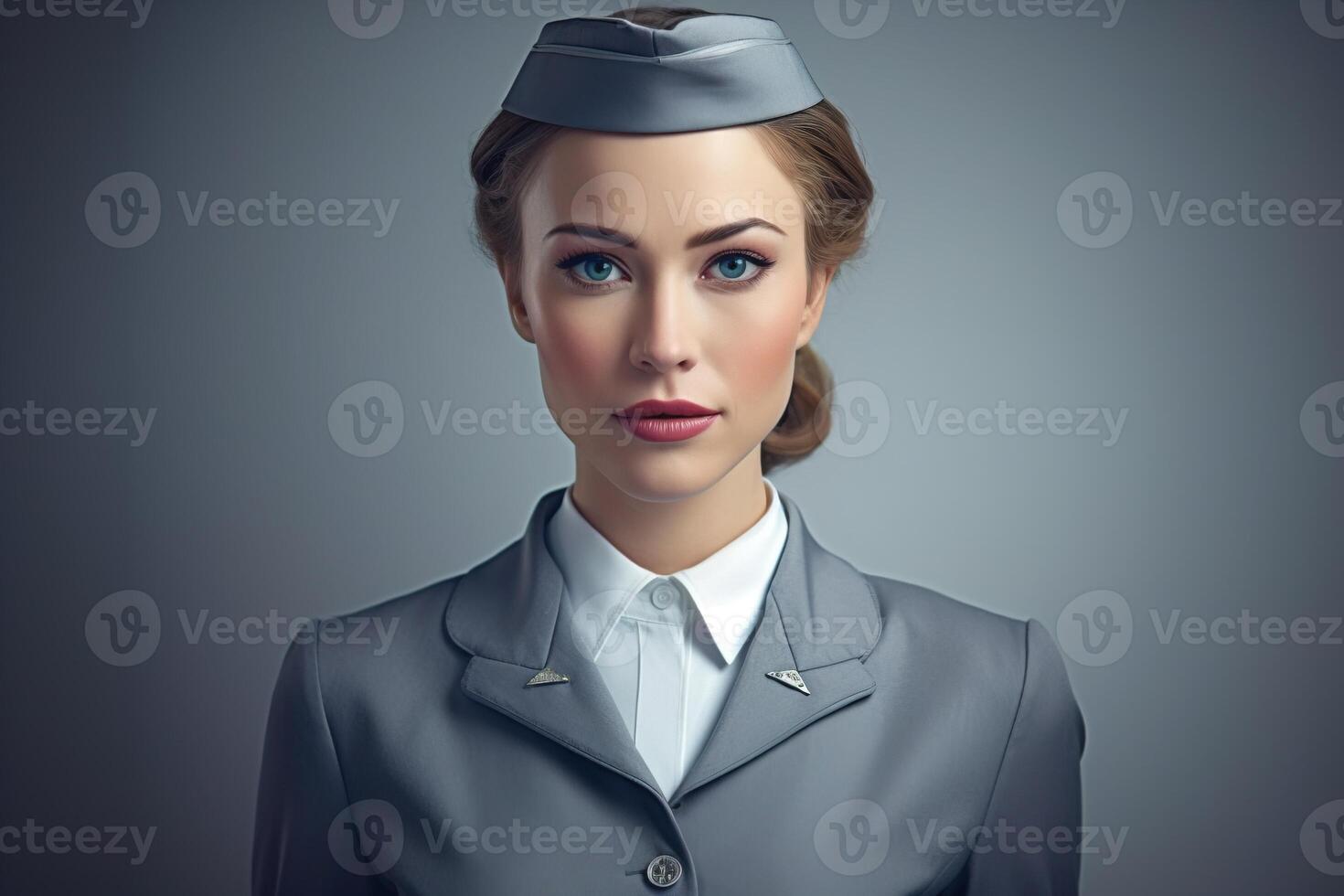 Portrait beautiful stewardess photo