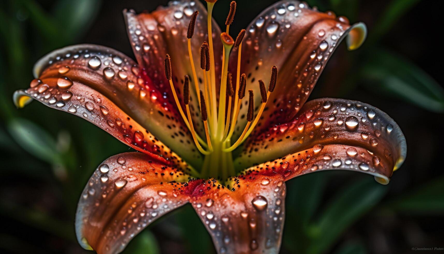 Vibrant gerbera daisy reflects fragility in nature generated by AI photo