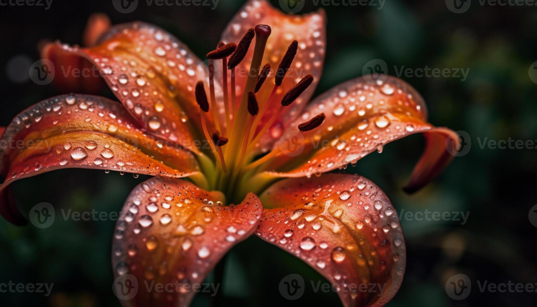 Vibrant gerbera daisy bouquet, wet with dew generated by AI photo