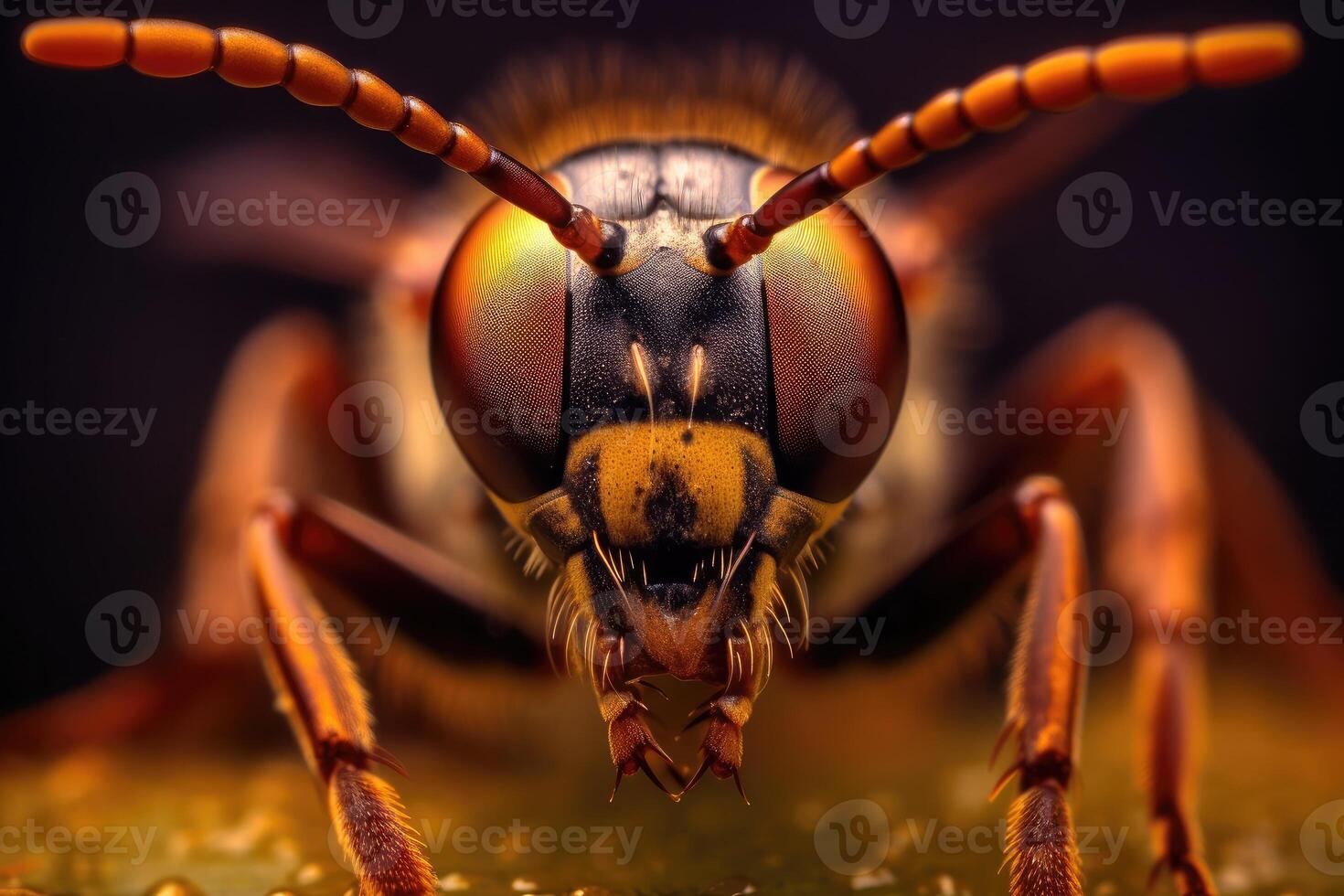 Portrait macro insect on the leaf photo