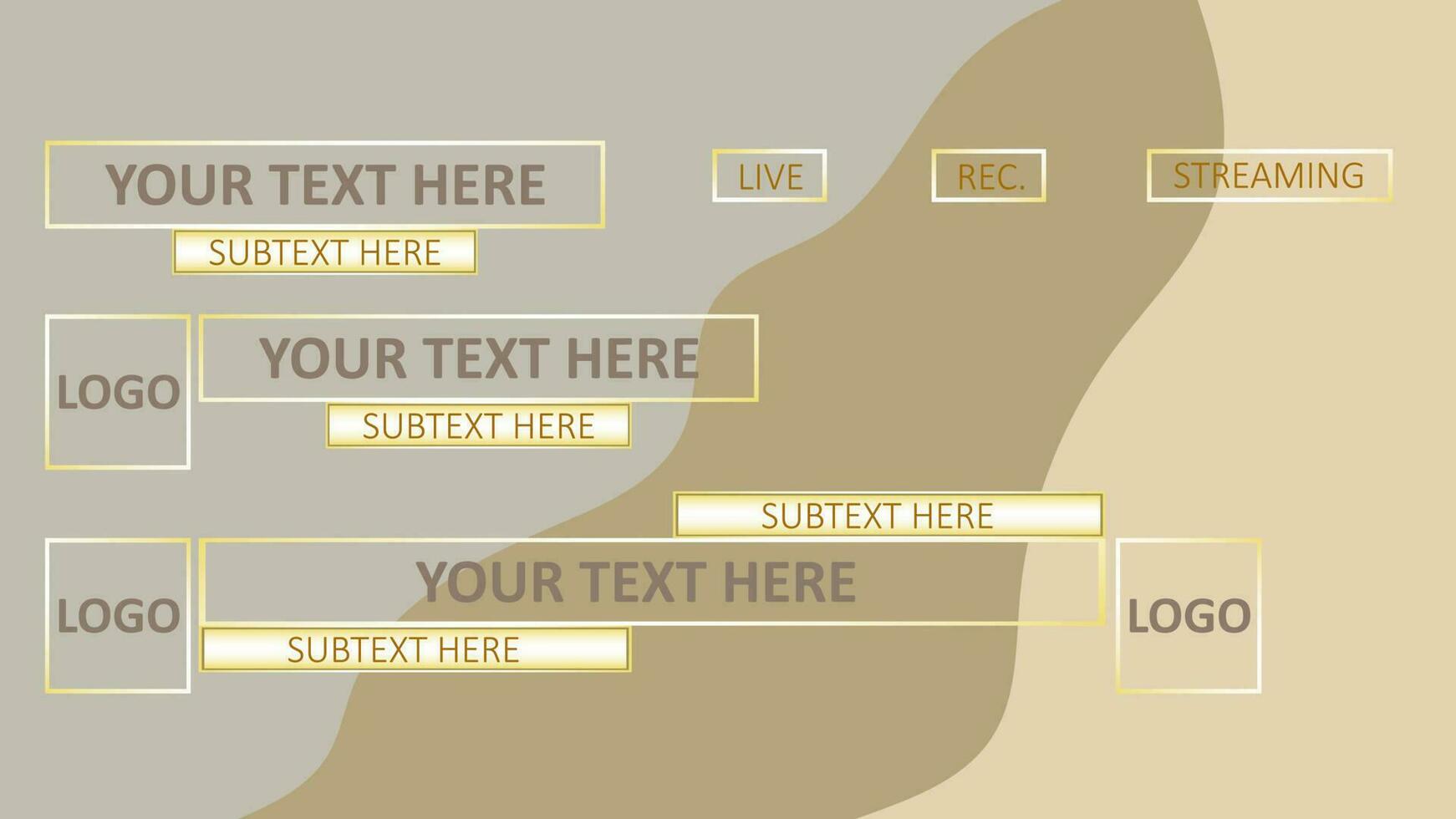 Illustration vector graphics of Lower Third Rectangle Line Yellow 3D