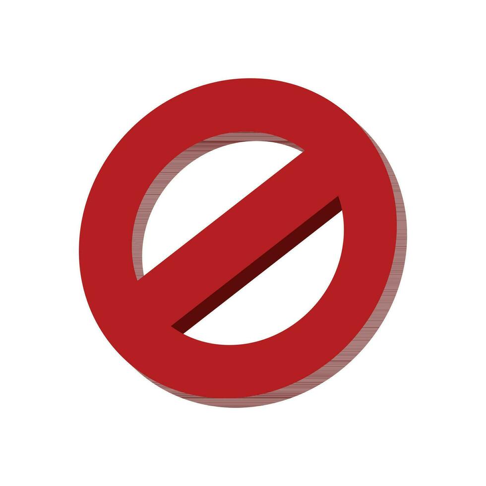 3d rojo prohibición marca - cruzado circulo firmar - prohibido, anti, prohibido, negativo, advertencia, precaución firmar vector