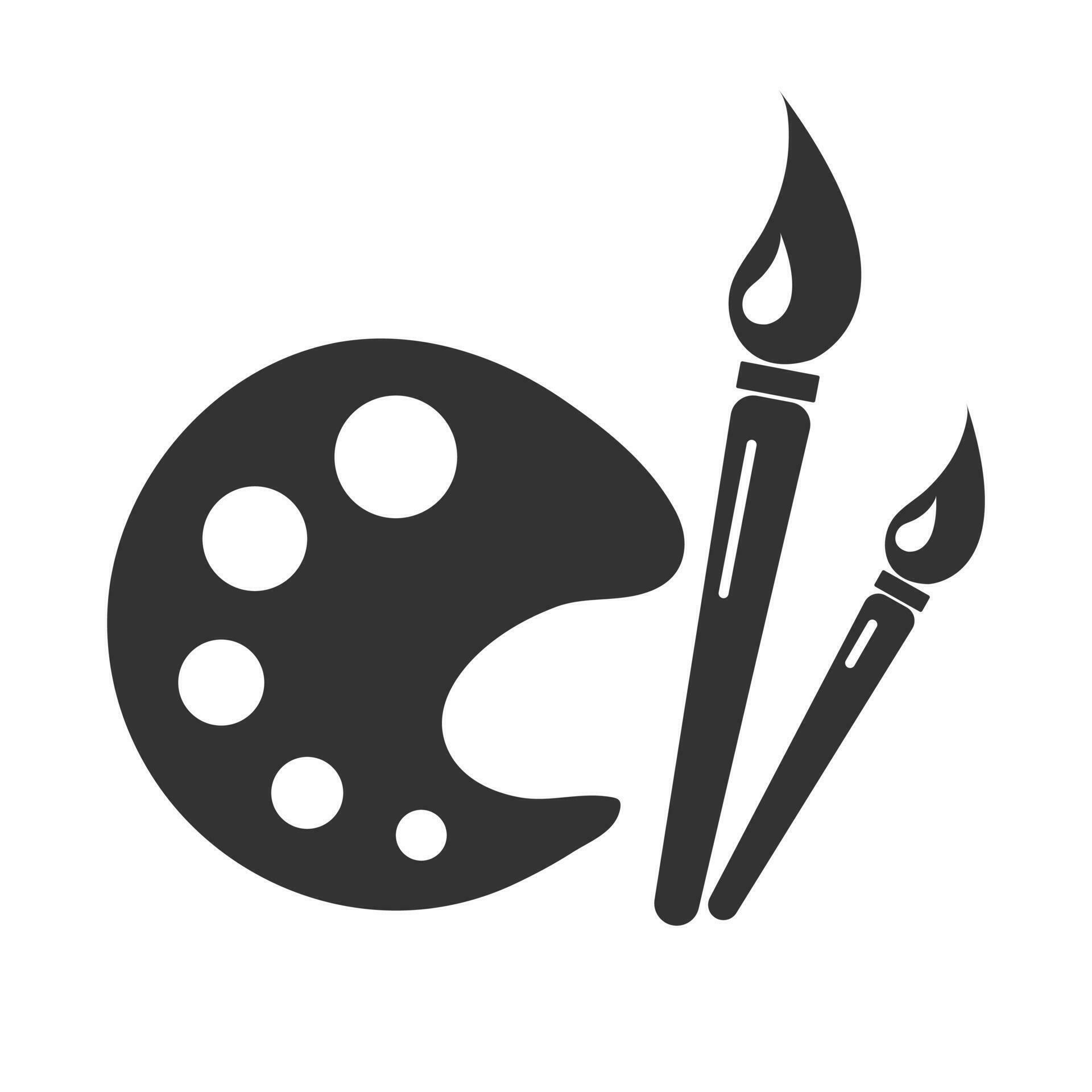 Brush, Color Palette vector icon - Artists Paint Brush icon ...