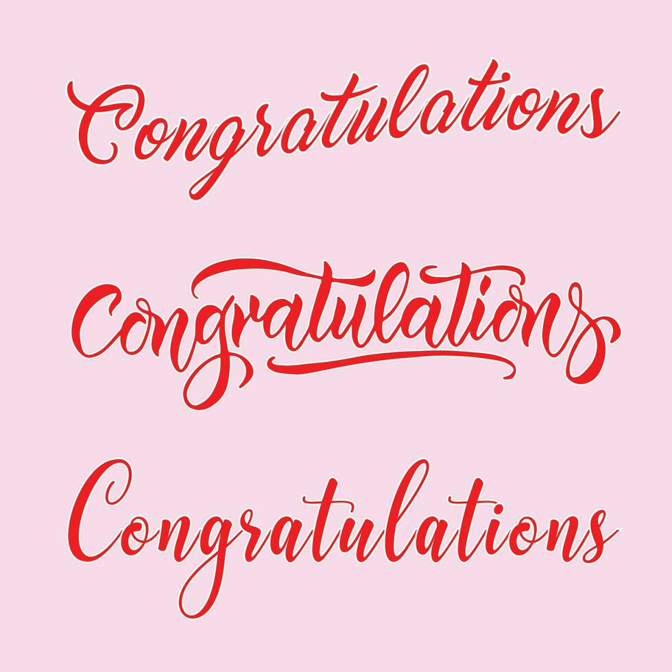 Congratulations texts effects - Typography of Celebrations vector