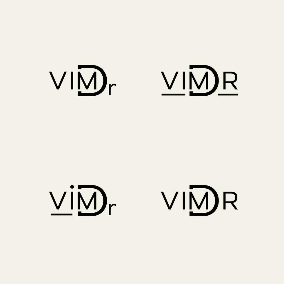 Monogram logo, Initial letters D and V or Dr Vim black color on beige background vector