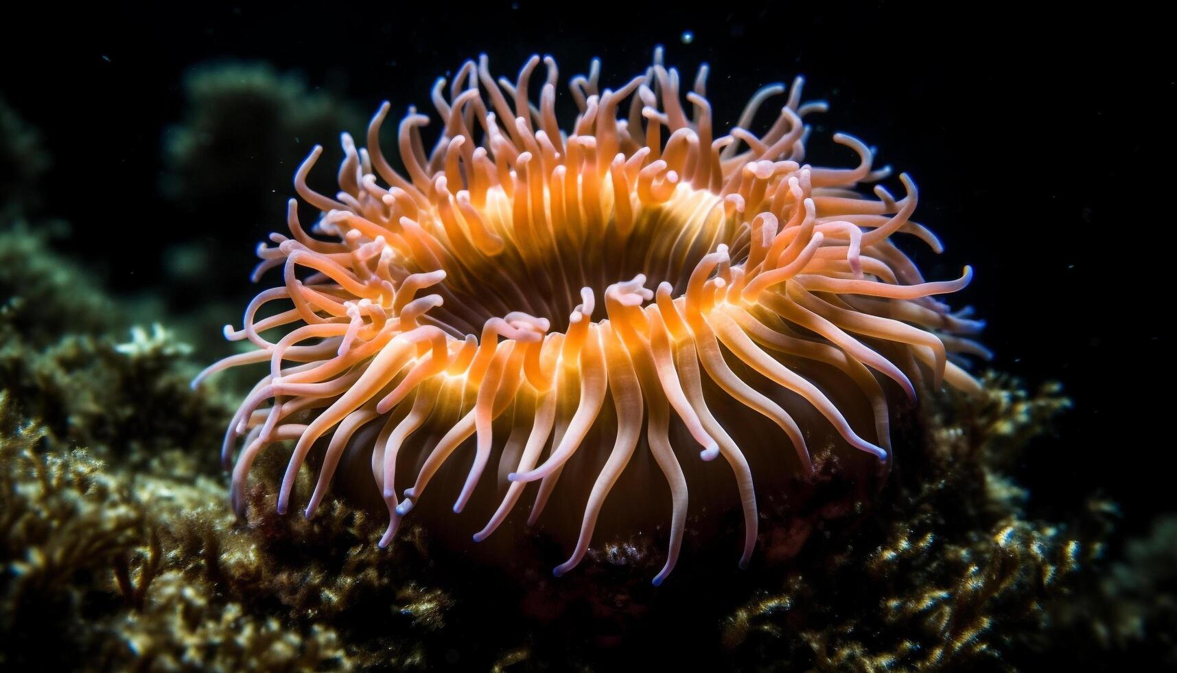 Colorful clown fish swim in tropical reef generated by AI photo