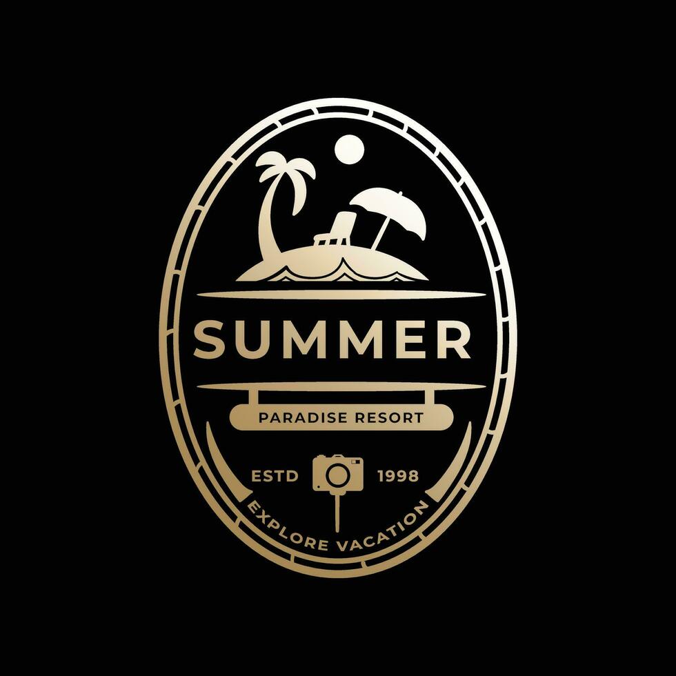 Premium Elegant Summer Badge Logo vector