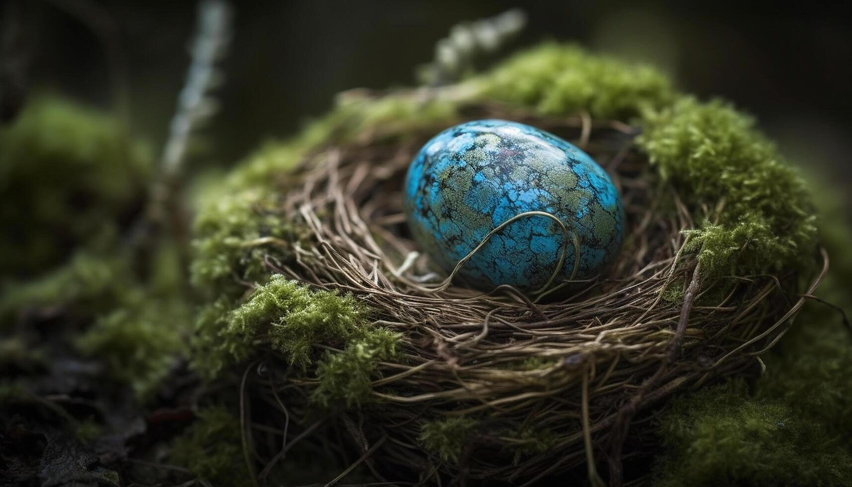 New life emerges from fragile bird nest generated by AI photo