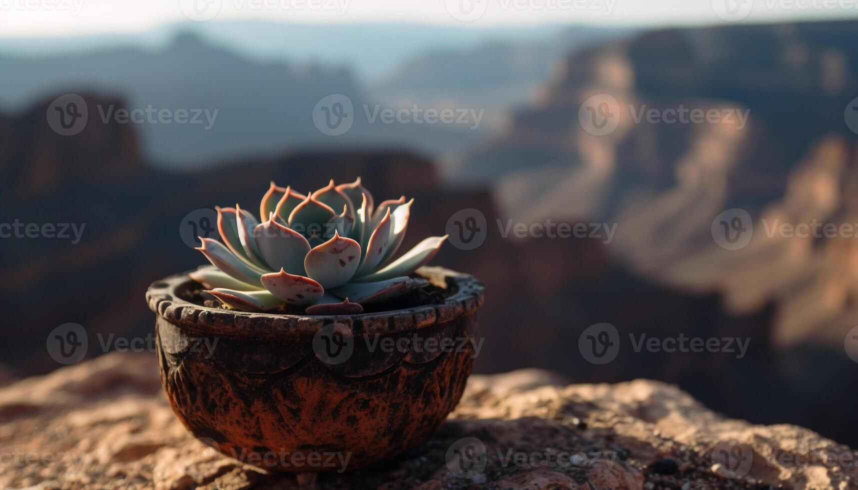 un suculento planta prospera en árido clima generado por ai foto