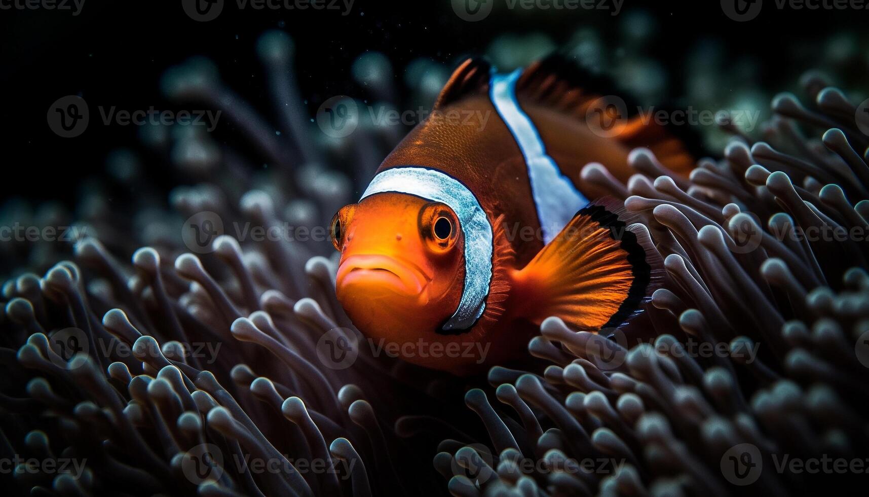payaso pescado y coral crear vibrante marina generado por ai foto