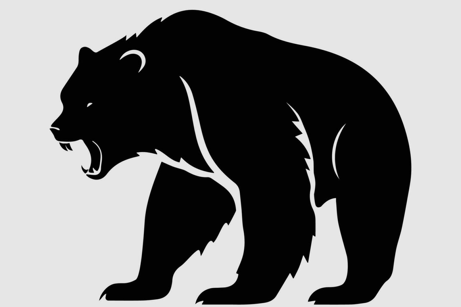 angry bear logo design with bear vector