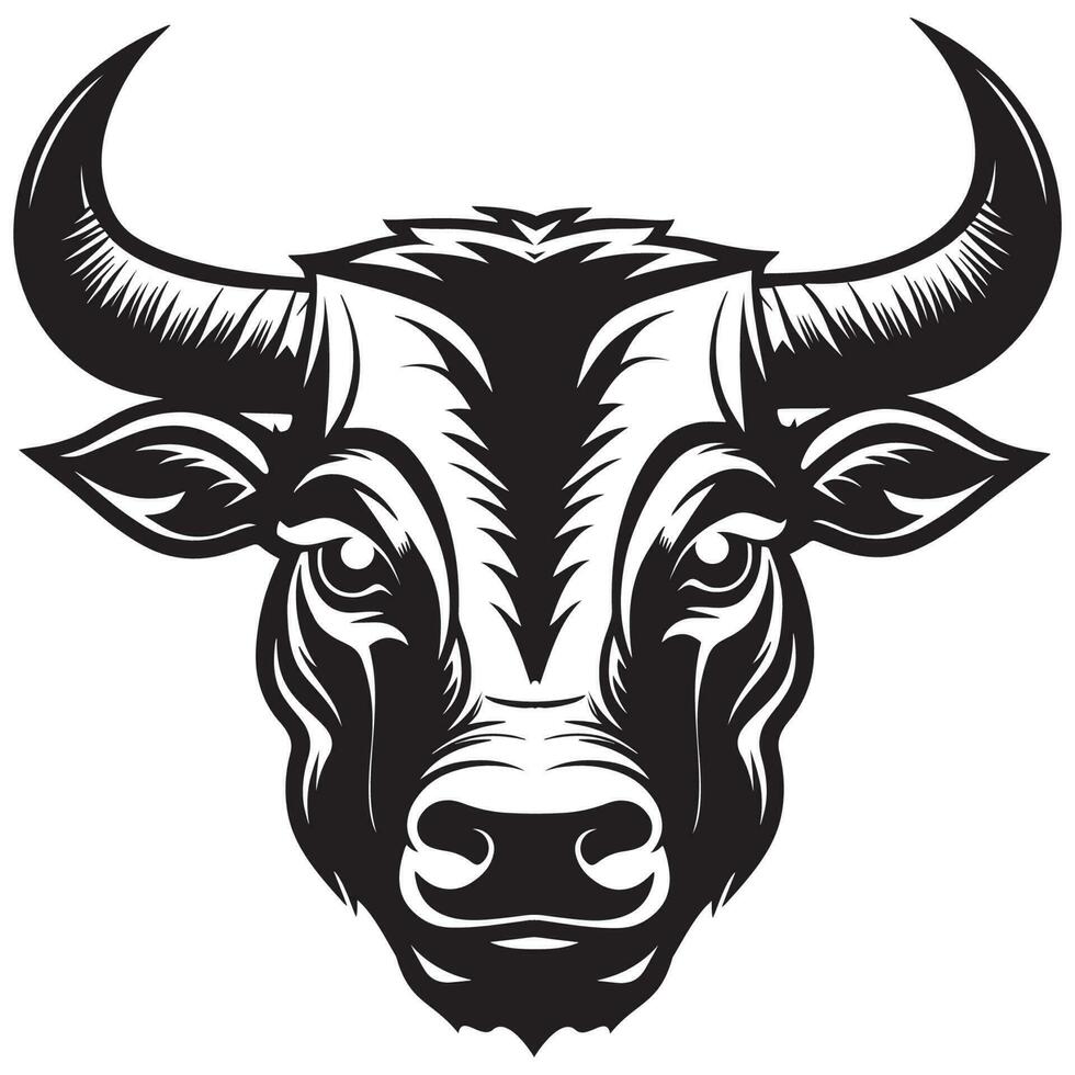 cow head mascot logo vector