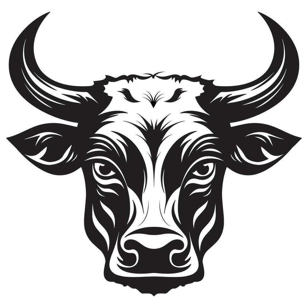 cow head mascot logo vector