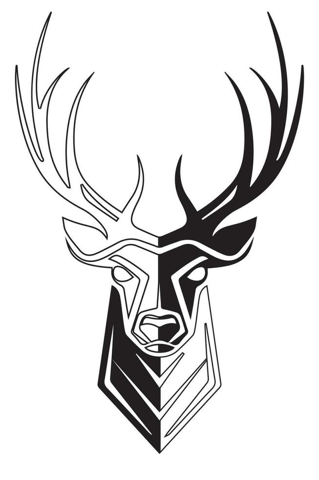 deer head mascot logo vector