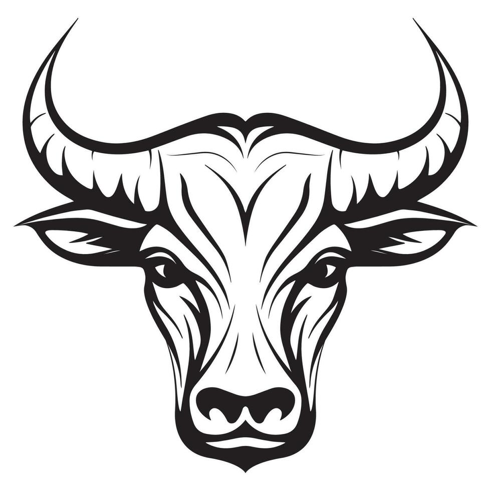 vaca cabeza mascota logo vector