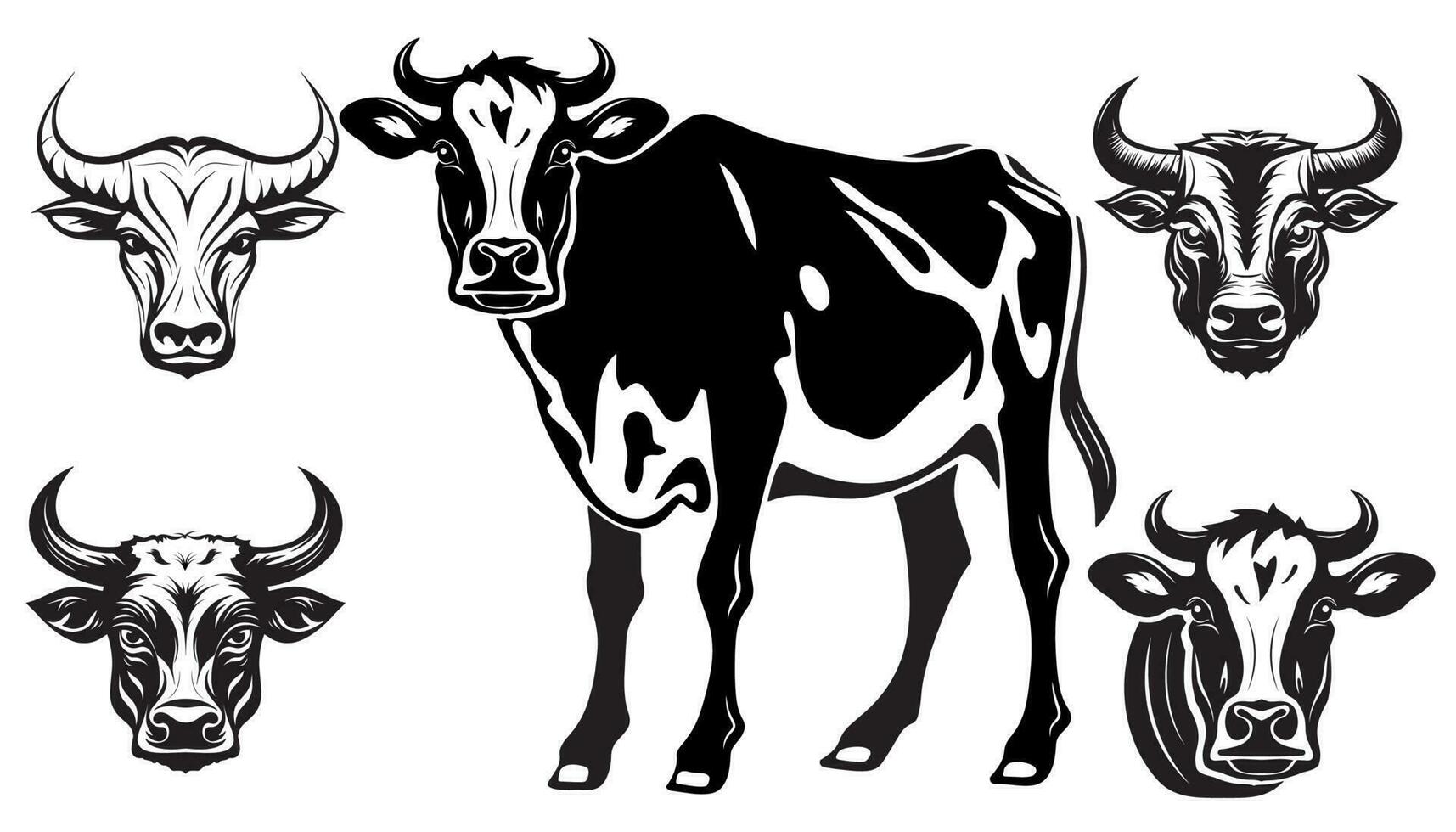 cow head mascot logo vector