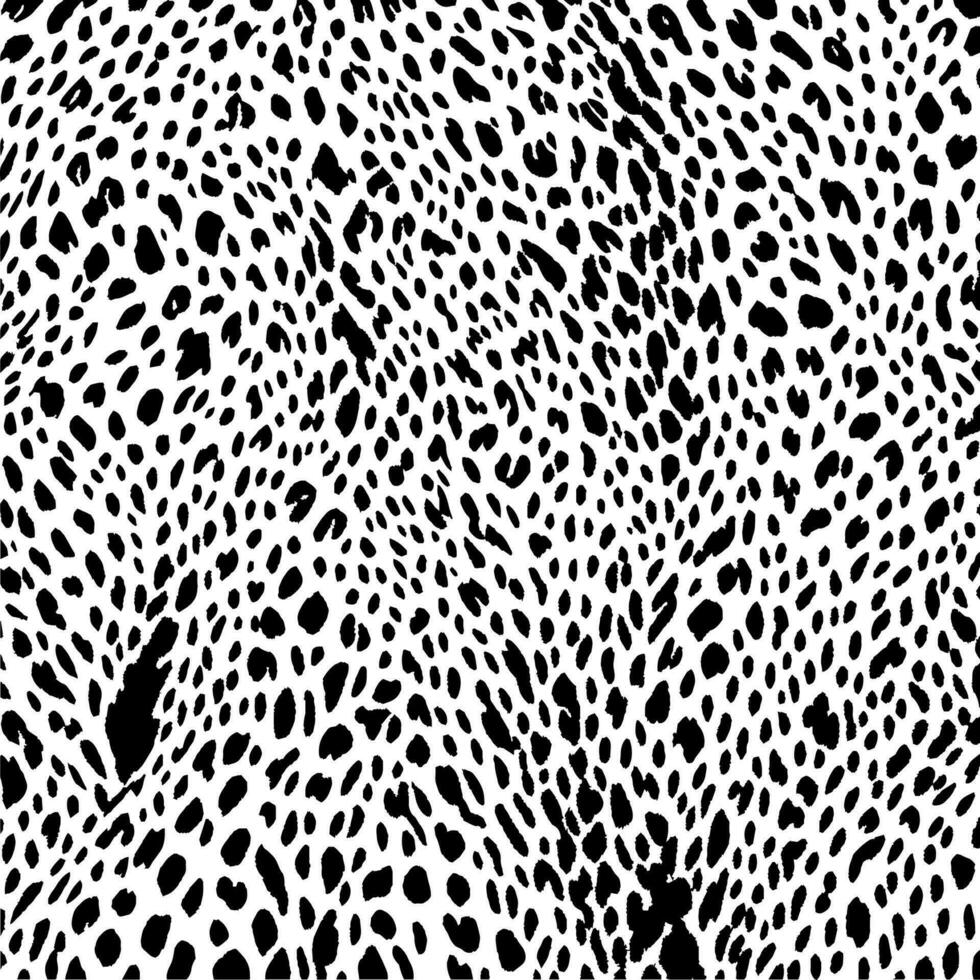 Black and white cheetah skin texture. Cheetah seamless pattern background vector