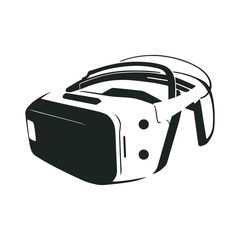 Silhouette of a virtual reality glasses icon. VR headset icon vector. 3D VR glasses technology isolated on a white background vector