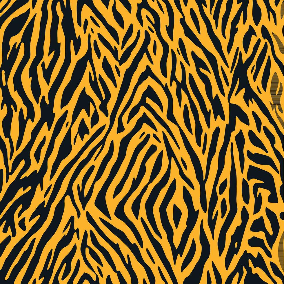 The tiger's skin pattern is a mix of orange and black. Animal skin design for the fabric industry vector