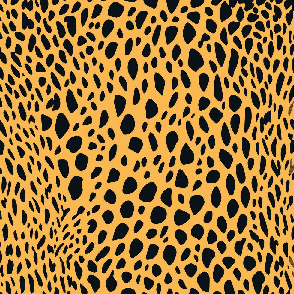 Cheetah seamless pattern background. Black and orange cheetah skin texture. Vector illustration