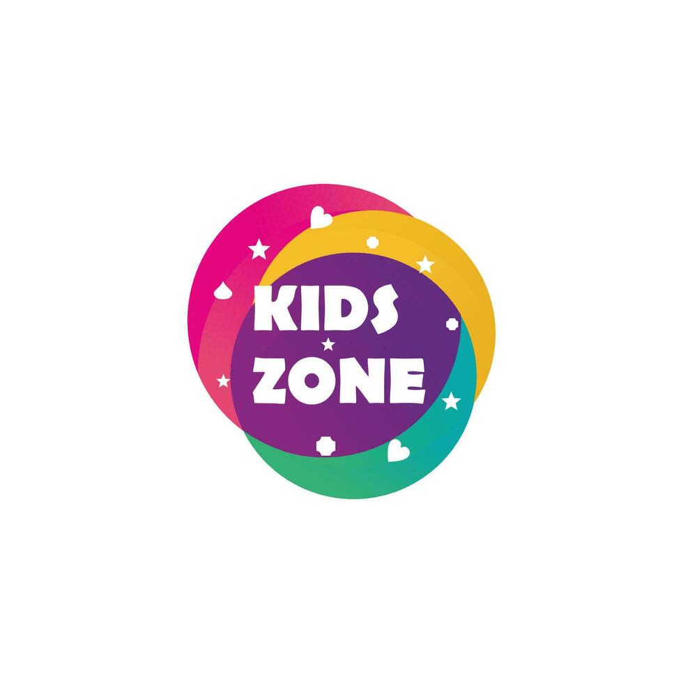 kids zone logo icon vector isolated