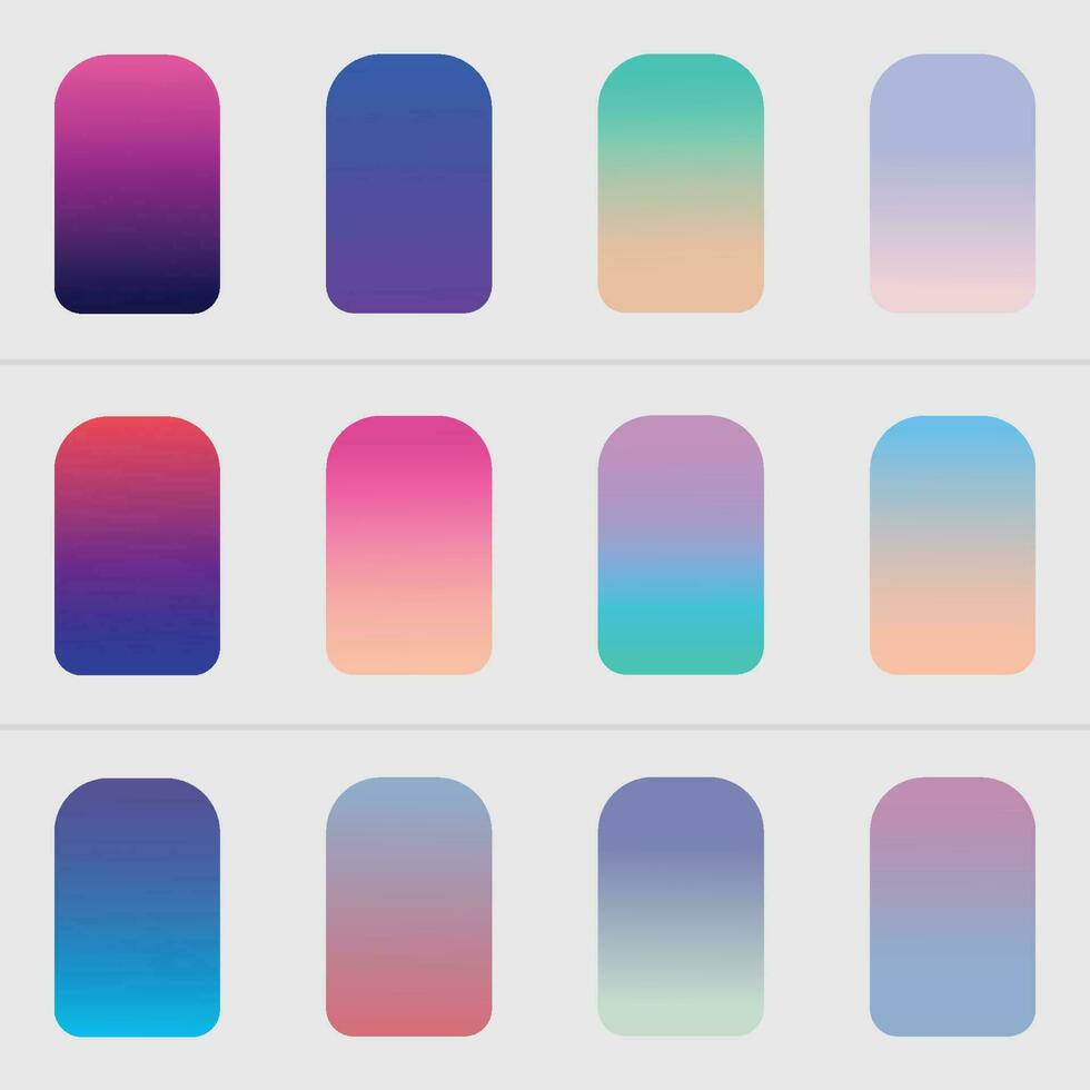 Color gradient plate. Fresh soft color abstract gradients. vector