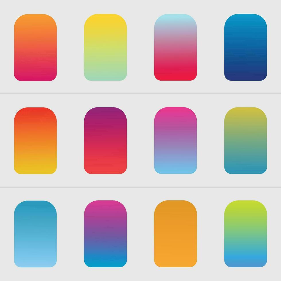 Color gradient plate. Fresh soft color abstract gradients. vector