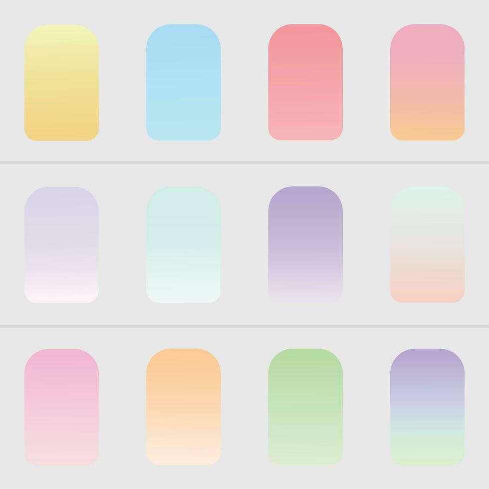 Color gradient plate. Fresh soft color abstract gradients. vector