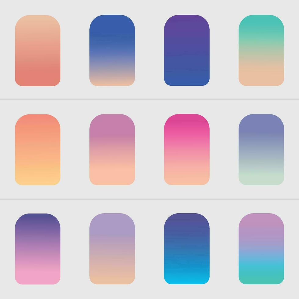 Color gradient plate. Fresh soft color abstract gradients. vector