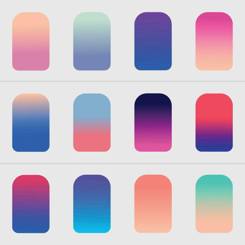 Color gradient plate. Fresh soft color abstract gradients. vector