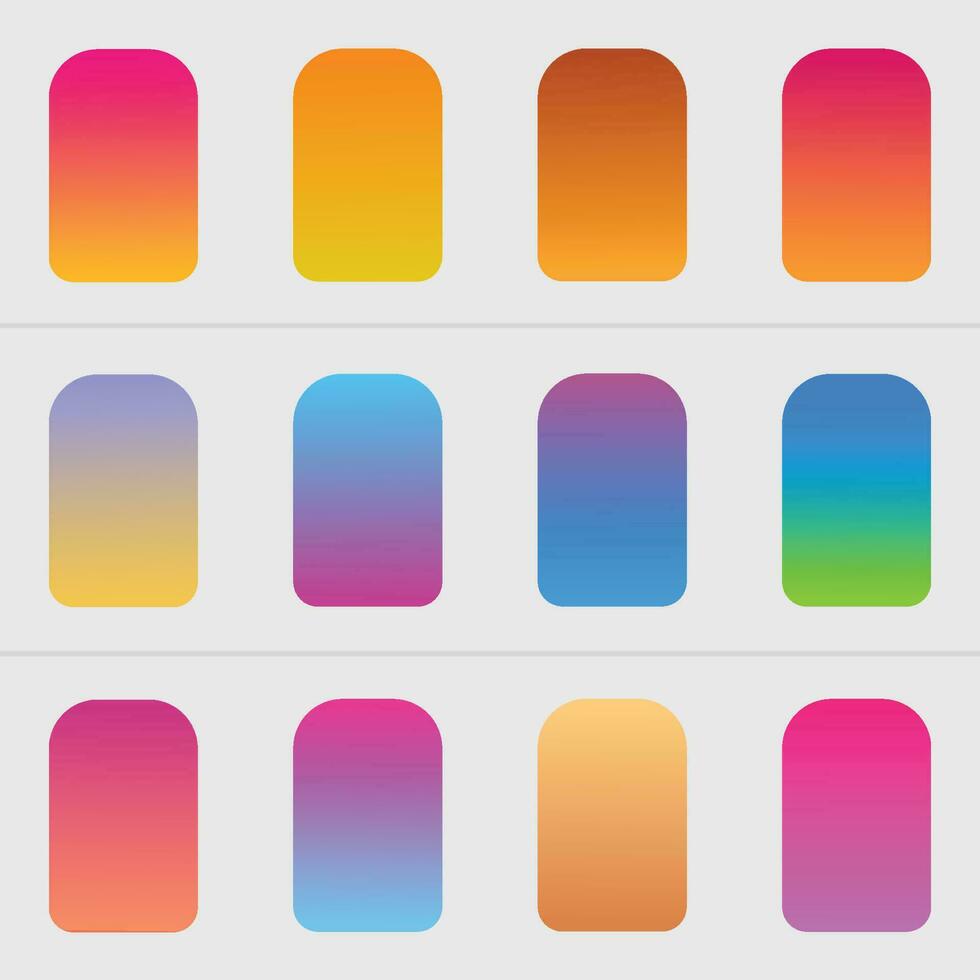 Color gradient plate. Fresh soft color abstract gradients. vector