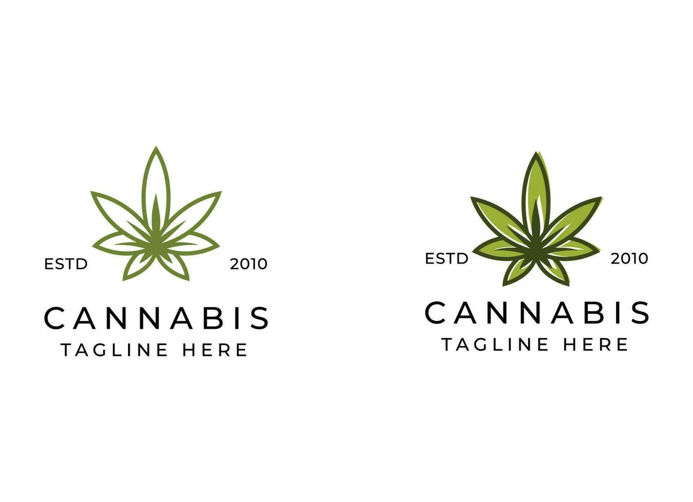 canabis hoja logo vector icono. médico marijuana logo emblema. canabis emblema logo diseño