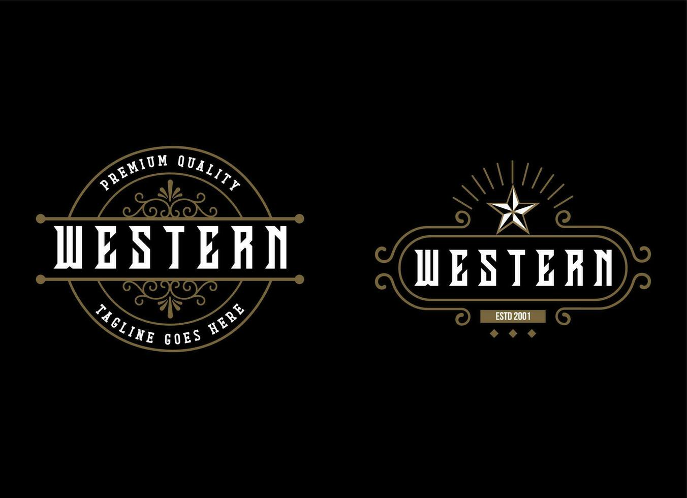 Vintage Country Emblem Typography for Western Bar Restaurant Logo design inspiration vector