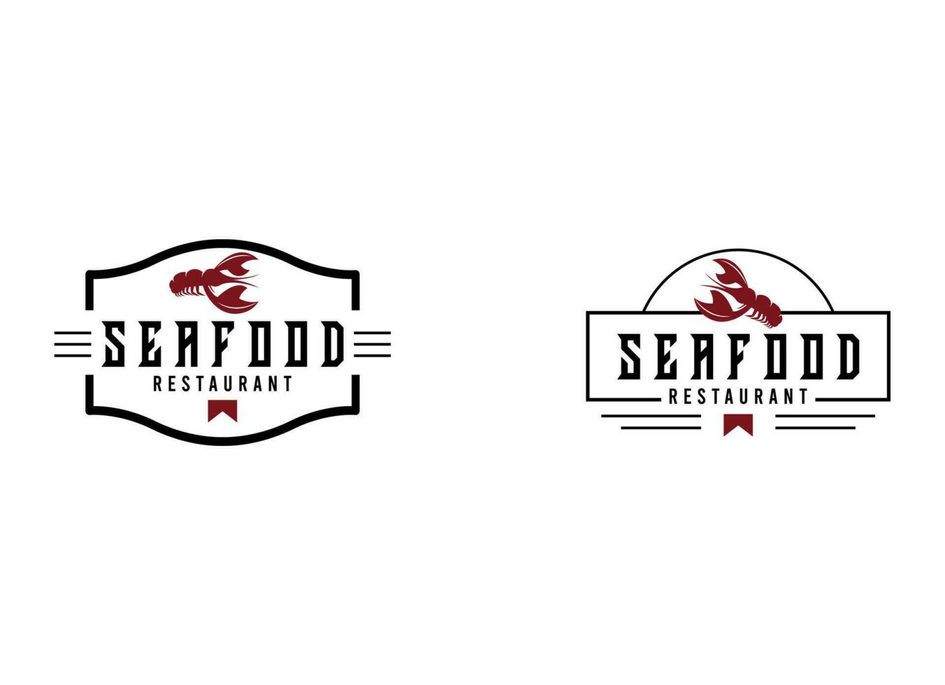 Seafood logo design restaurant fresh crab and shrimp logo for label product and seafood shop vector