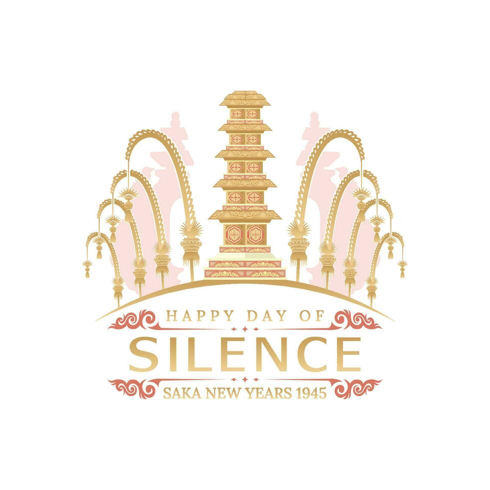 Bali's Day Of Silence And Hindu New Year Vector Illustration fit for Poster Banner and Template, Indonesain Bali's Nyepi Day
