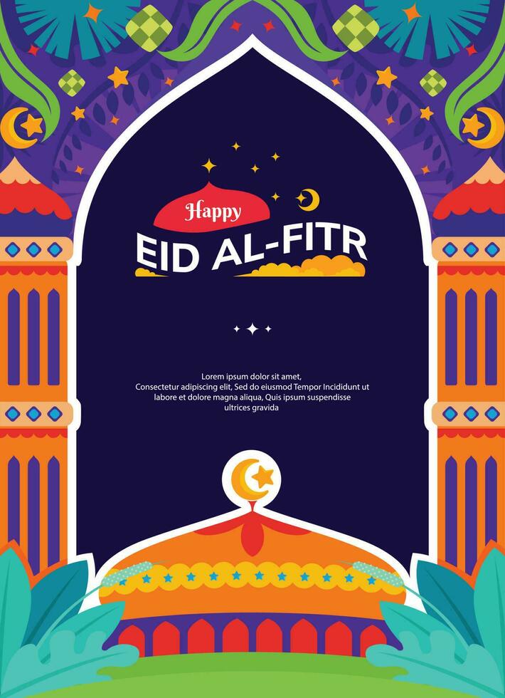 Ramadan posters. Eid Al-Fitr. Ramadan Sale. Eid al-Fitr theme with the concept of a mosque dome. vector illustration