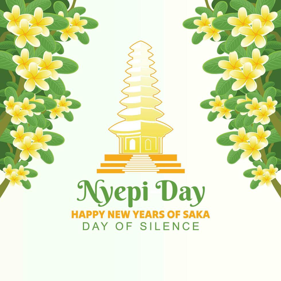 Bali's Day Of Silence And Hindu New Year Vector Illustration fit for Poster Banner and Template, Indonesain Bali's Nyepi Day