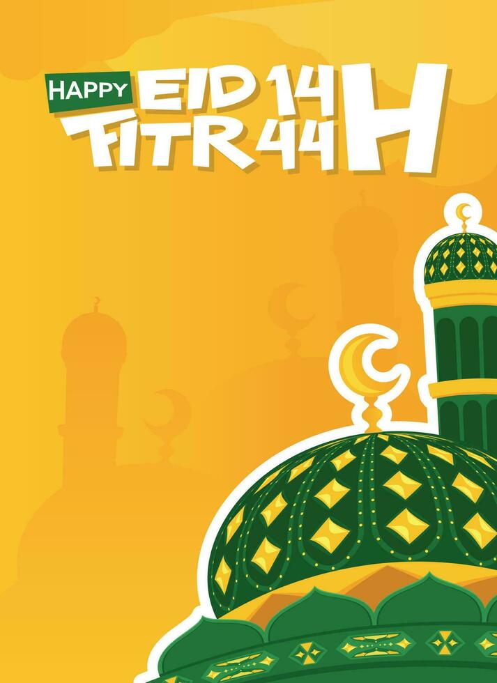 Ramadán carteles eid al-fitr. Ramadán venta. eid al-fitr tema con el concepto de un mezquita cúpula. vector ilustración