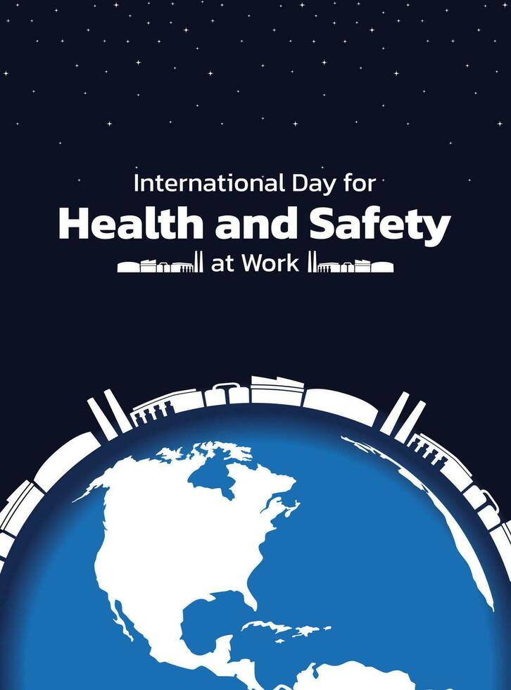 Vector illustration of world safety and health day at work