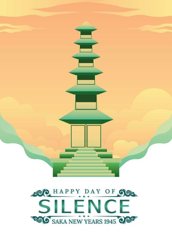 Bali's Day Of Silence And Hindu New Year Vector Illustration fit for Poster Banner and Template, Indonesain Bali's Nyepi Day,