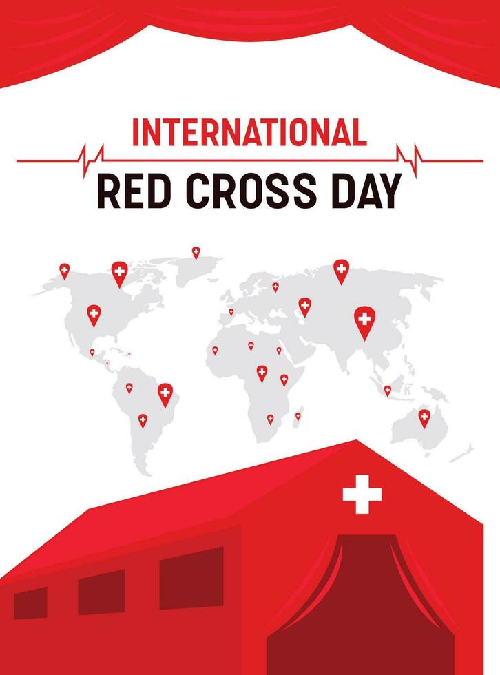 World red cross day concept vector illustration, May 8th clean elegant concept