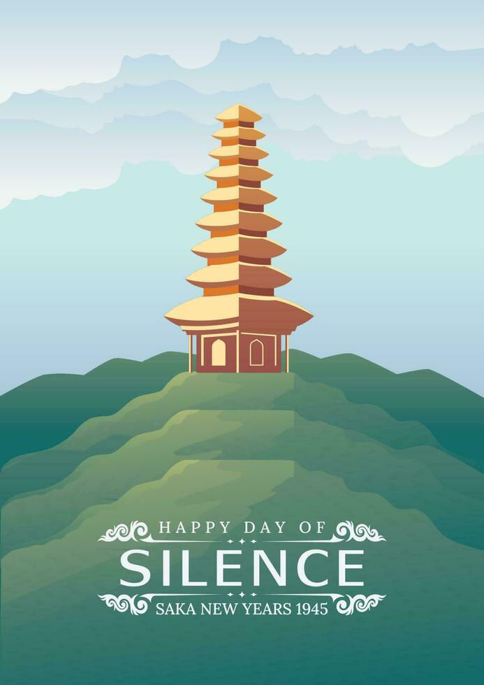 Bali's Day Of Silence And Hindu New Year Vector Illustration fit for Poster Banner and Template, Indonesain Bali's Nyepi Day,