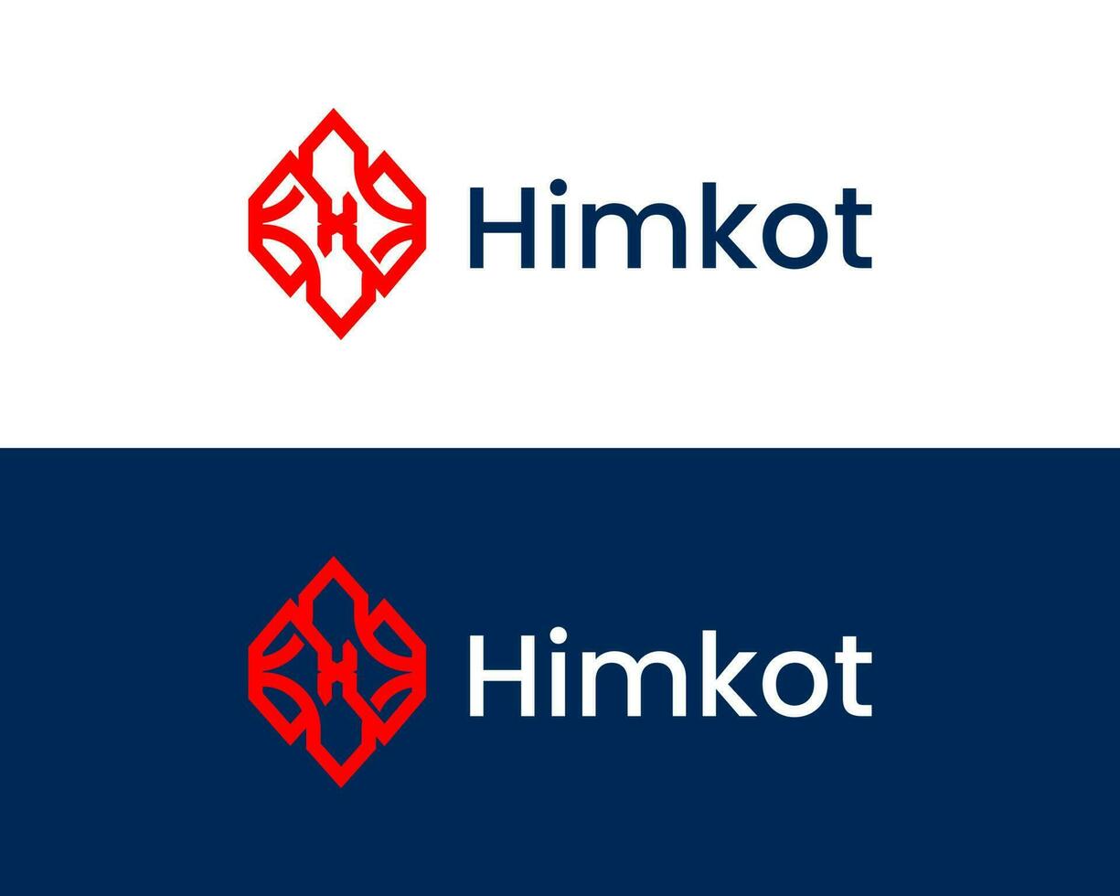 HK Letter Monogram business logo design vector