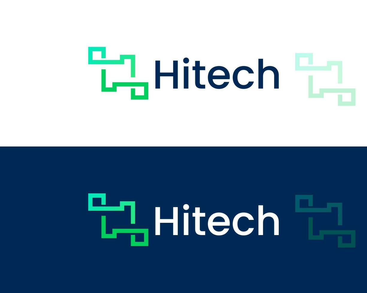 Letter H Tech and Technology business logo vector