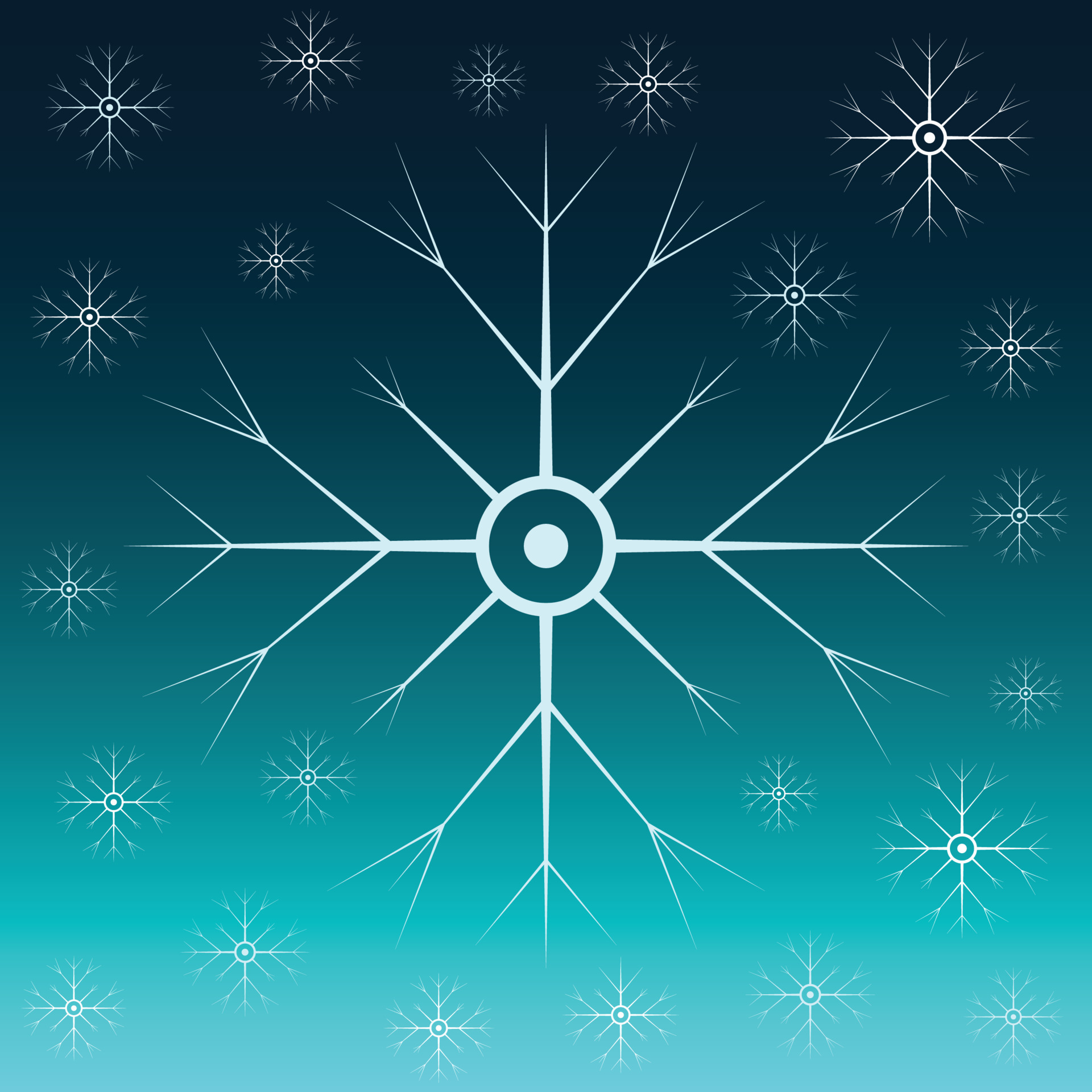 Snowflakes, snow flake, light blue and white snow, cold weather with