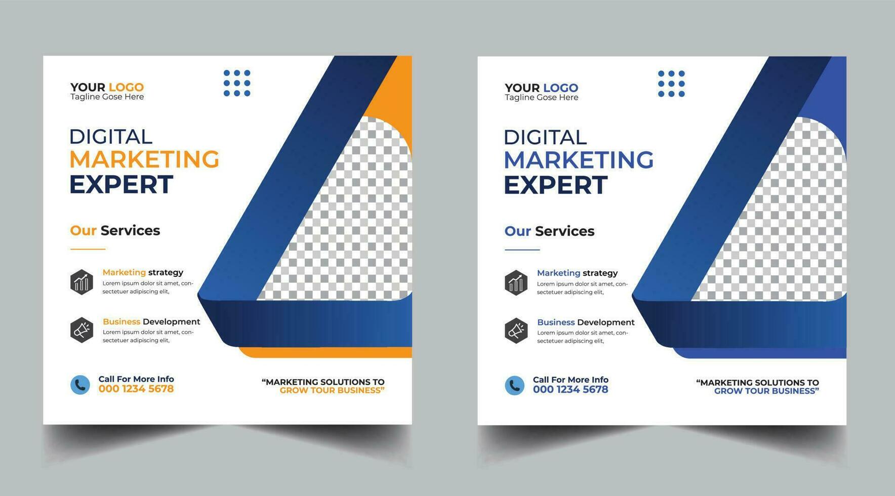 Digital marketing banner design template. Digital business marketing social media post template. Social media banner design template. Social media post design. Social media bundle design vector