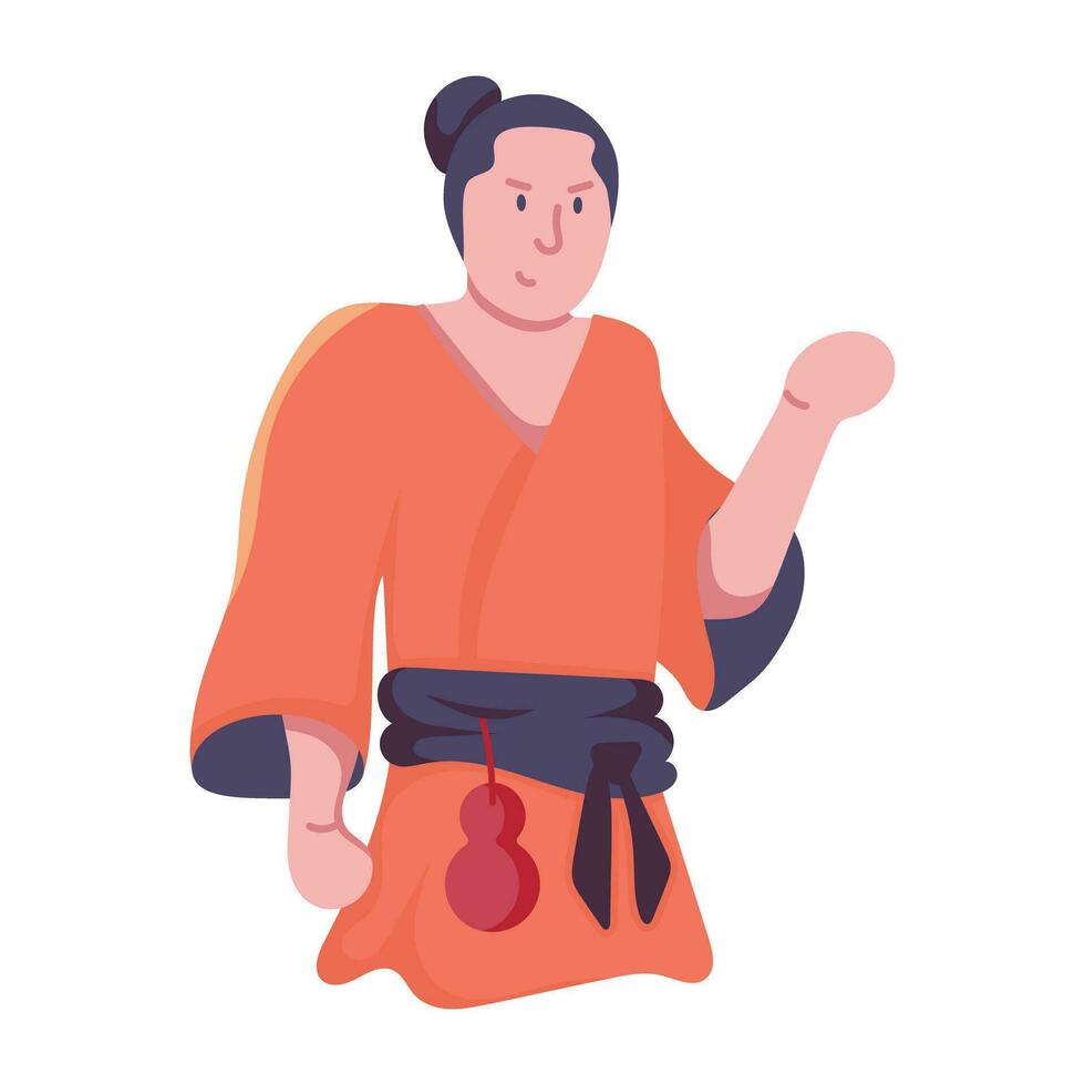 Trendy Karate Fighter vector