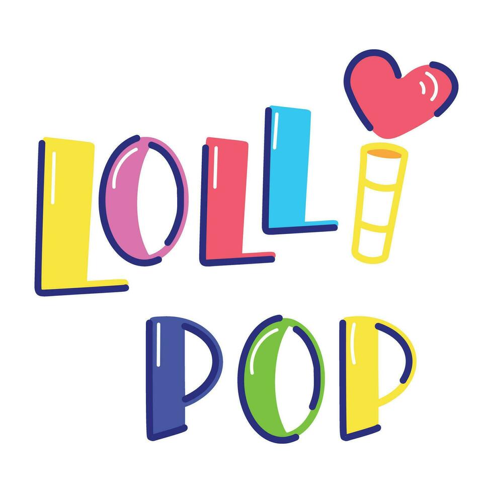 Trendy Lollipop Text vector